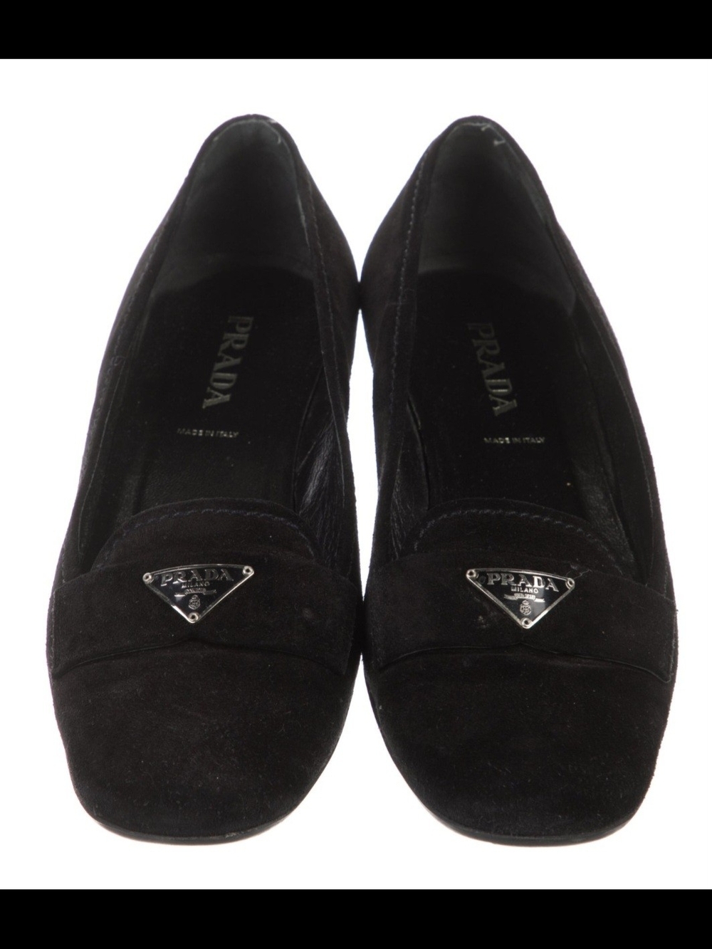 Prada Black Suede Women's Loafers - Picture 1 of 4